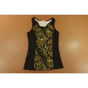 LA + IMAGE  Womens Medium Black Green Camouflage Stretch Outdoor Tank Top NWOT